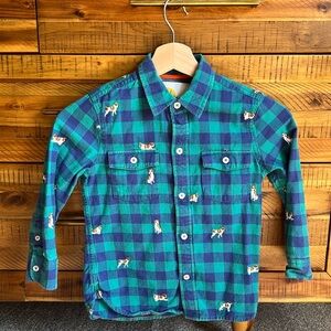 Mini Boden Boys 🐶 Cosy Embroidered Check Shirt